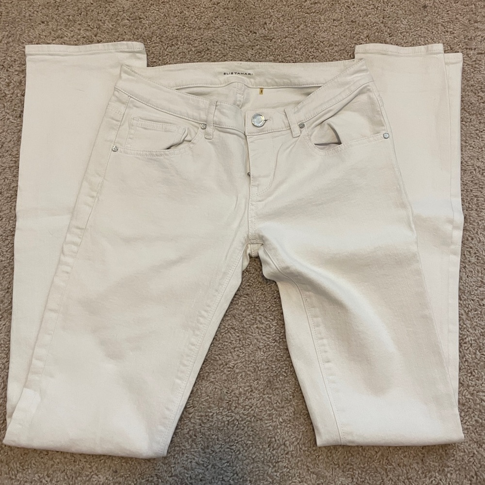 Elie Tahari Adena Straight Jean - White Size 2